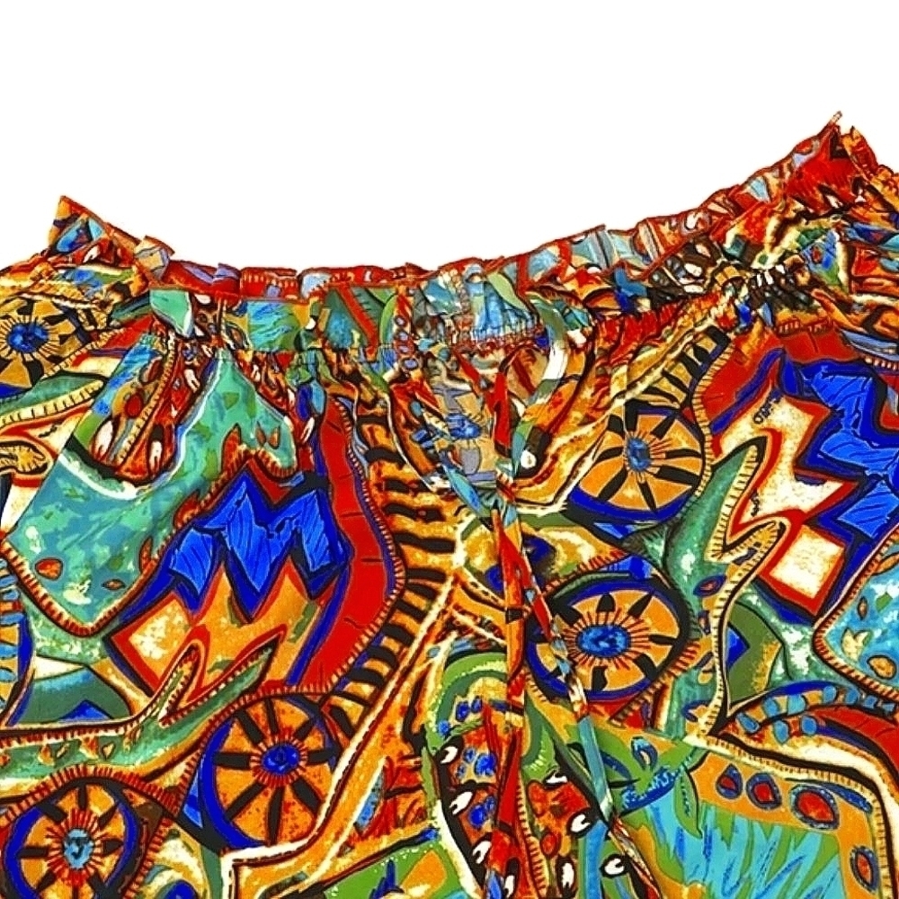 Boho Top earrings Set Bohemian Style fashion blouse Brown Red Orange Geometric - Picture 7 of 12